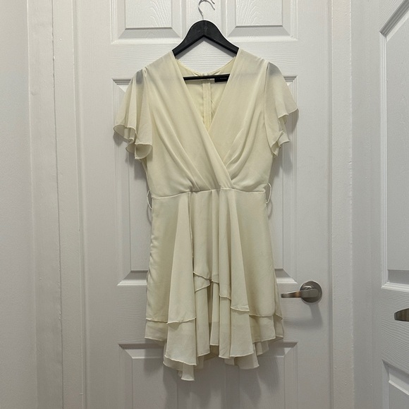 Luxe Cream Wrap Dress - Picture 2 of 7